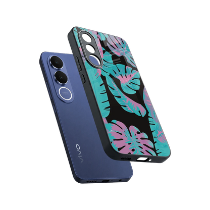 Twilight Foliage sleek vivo v70 fe cover with tempered glass back and TPU edges