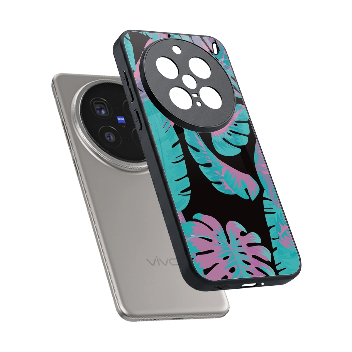 Twilight Foliage sleek vivo x200 pro cover with tempered glass back and TPU edges