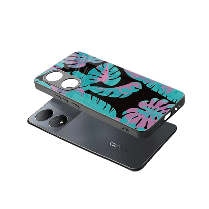 Twilight Foliage sleek Vivo-y100 cover with tempered glass back and TPU edges