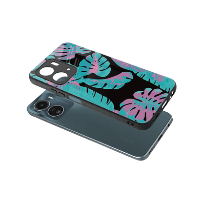 Twilight Foliage sleek vivo y16 cover with tempered glass back and TPU edges