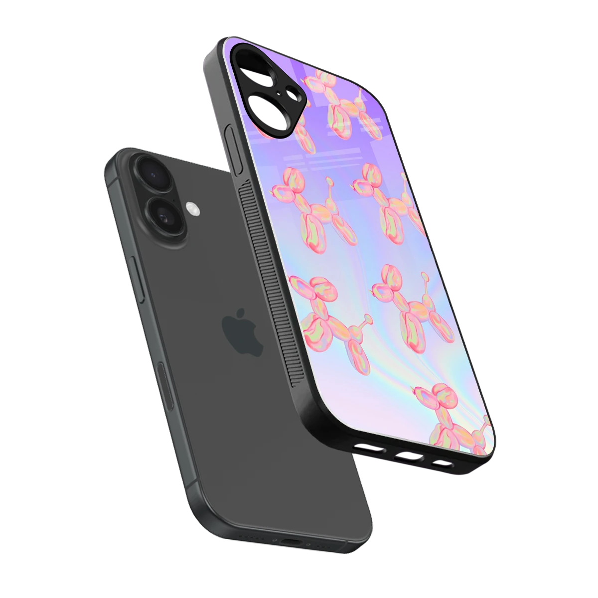 Unicorn Dreams sleek iphone 16 plus cover with tempered glass back and TPU edges