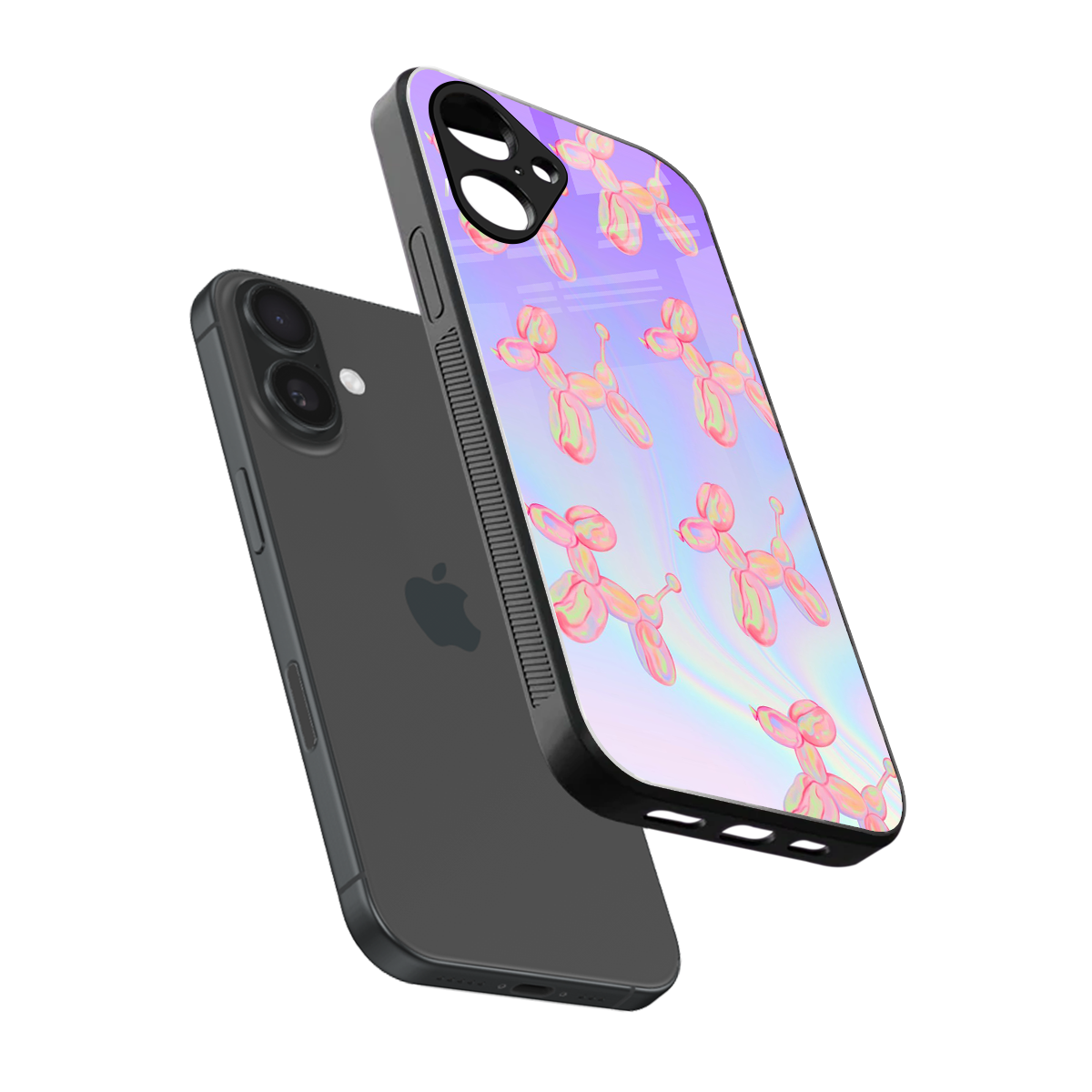 Unicorn Dreams sleek iPhone 16 cover with tempered glass back and TPU edges