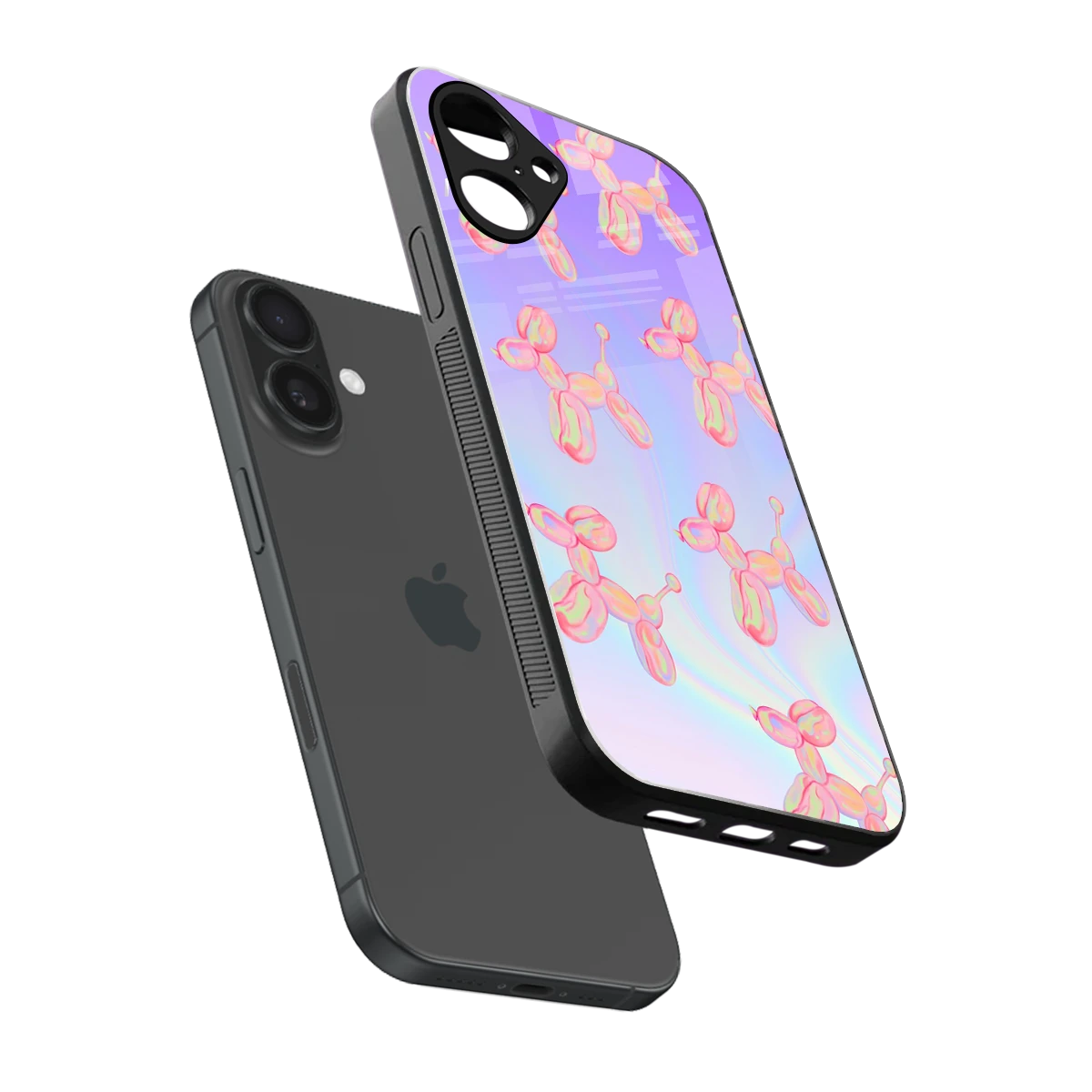 Unicorn Dreams sleek iPhone 16 cover with tempered glass back and TPU edges