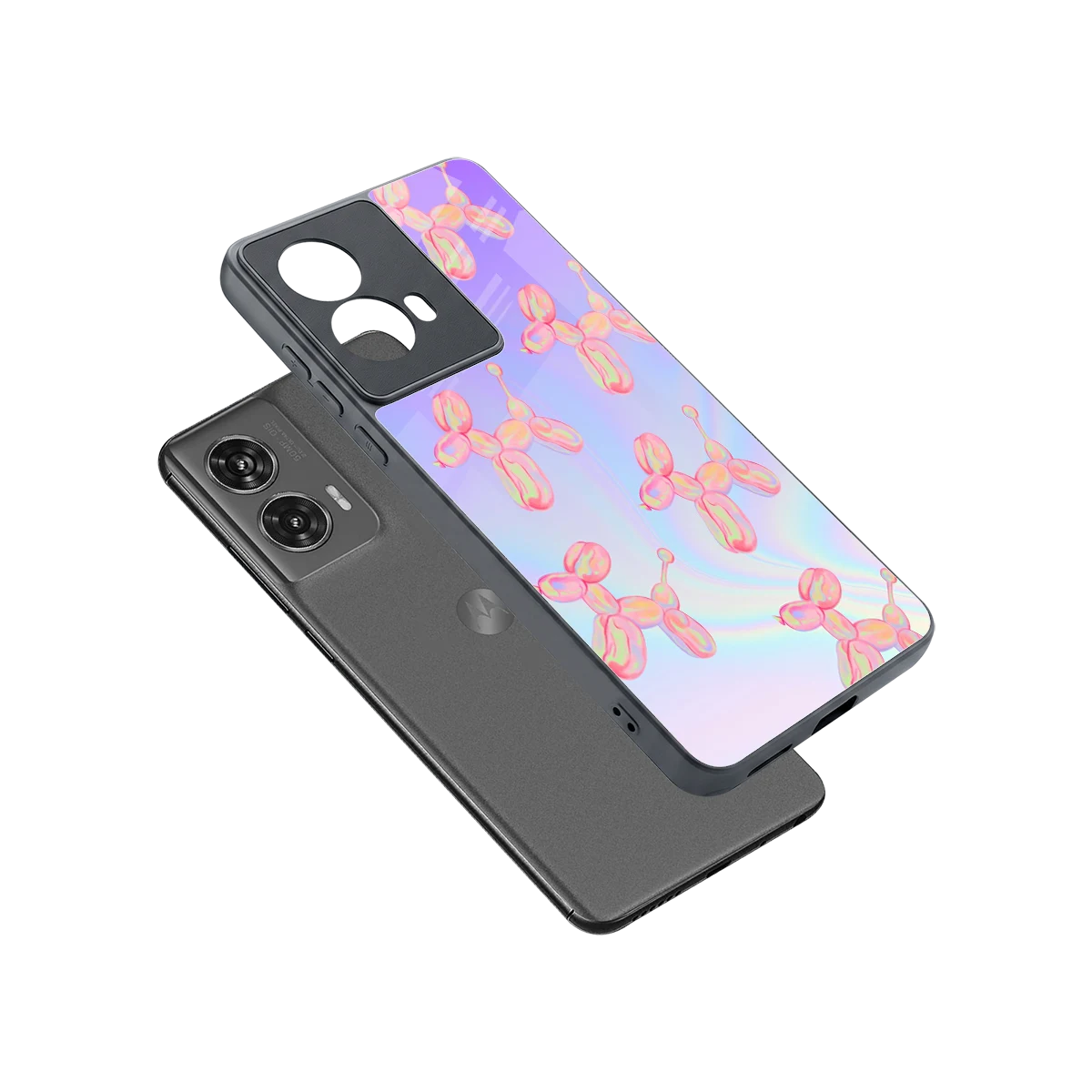Unicorn Dreams sleek motorola edge 50 fusion cover with tempered glass back and TPU edges