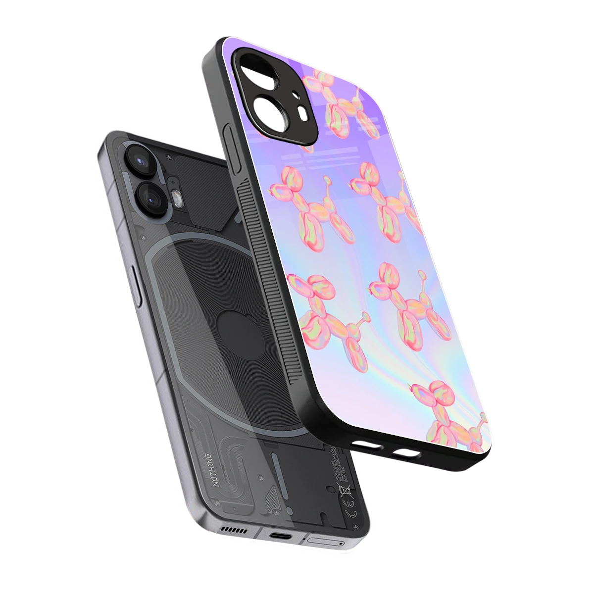 Unicorn Dreams sleek nothing phone 2 cover with tempered glass back and TPU edges