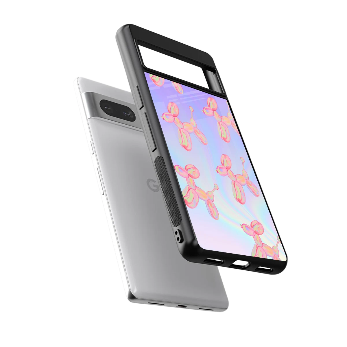 Unicorn Dreams sleek google pixel 7 cover with tempered glass back and TPU edges