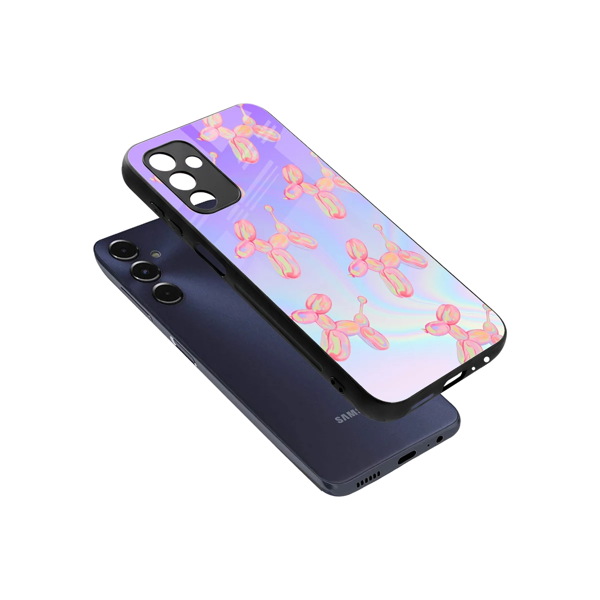 Unicorn Dreams sleek samsung galaxy m14 5g cover with tempered glass back and TPU edges