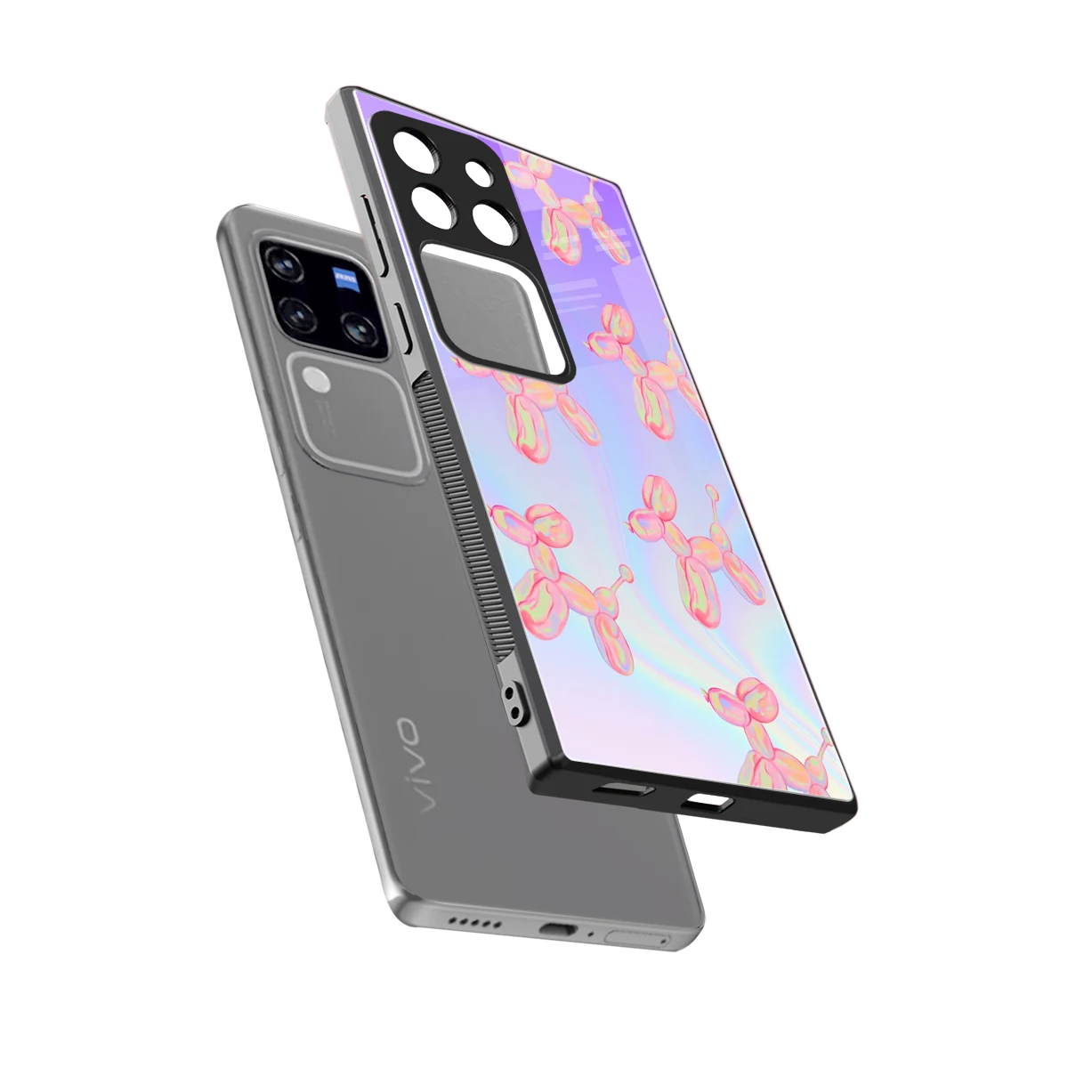 Unicorn Dreams sleekvivo v30 pro cover with tempered glass back and TPU edges