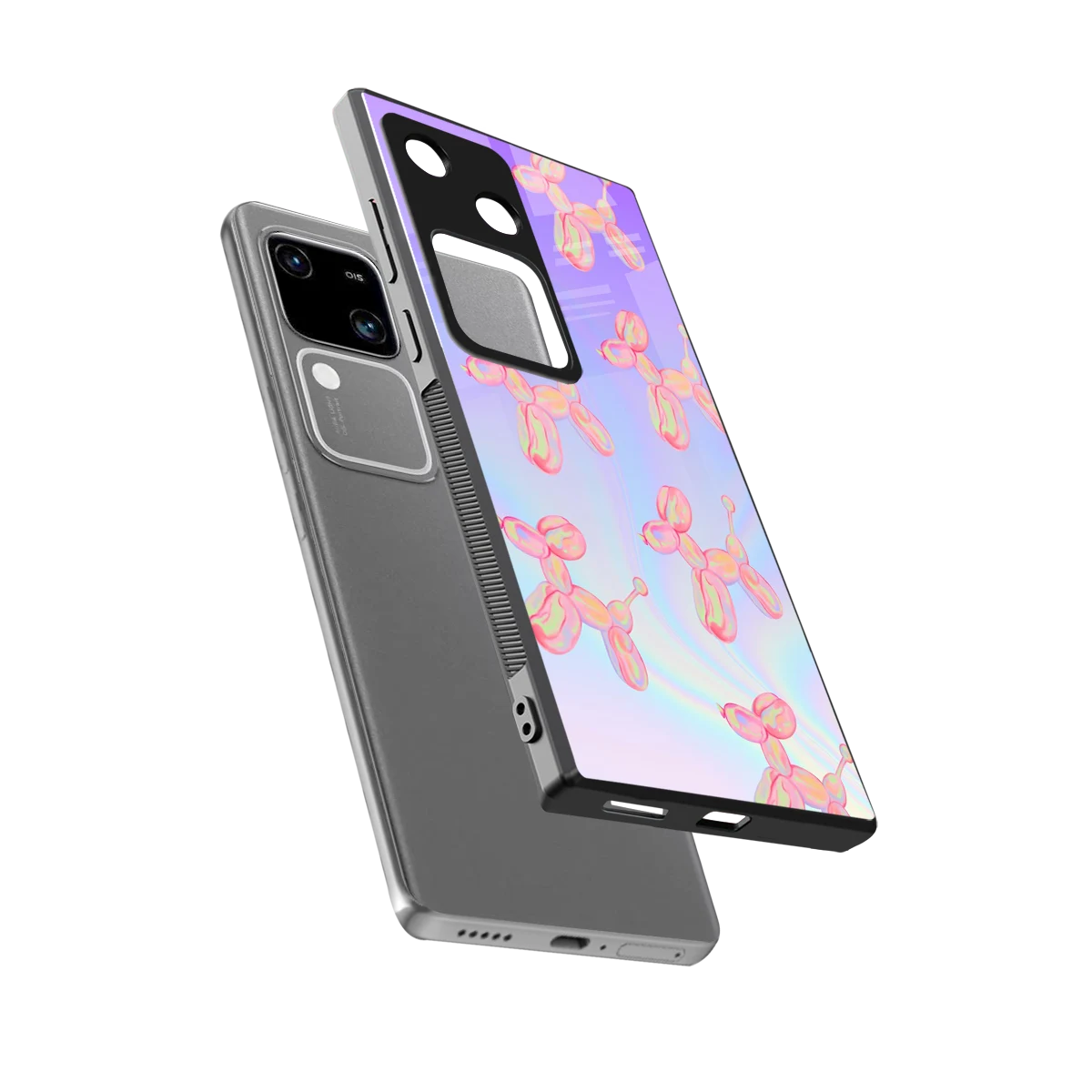 Unicorn Dreams sleek vivo v30 cover with tempered glass back and TPU edges