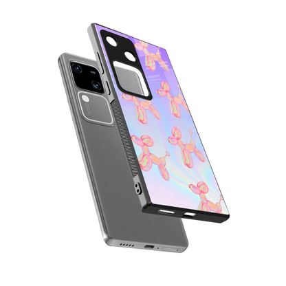 Unicorn Dreams sleek vivo v30 cover with tempered glass back and TPU edges