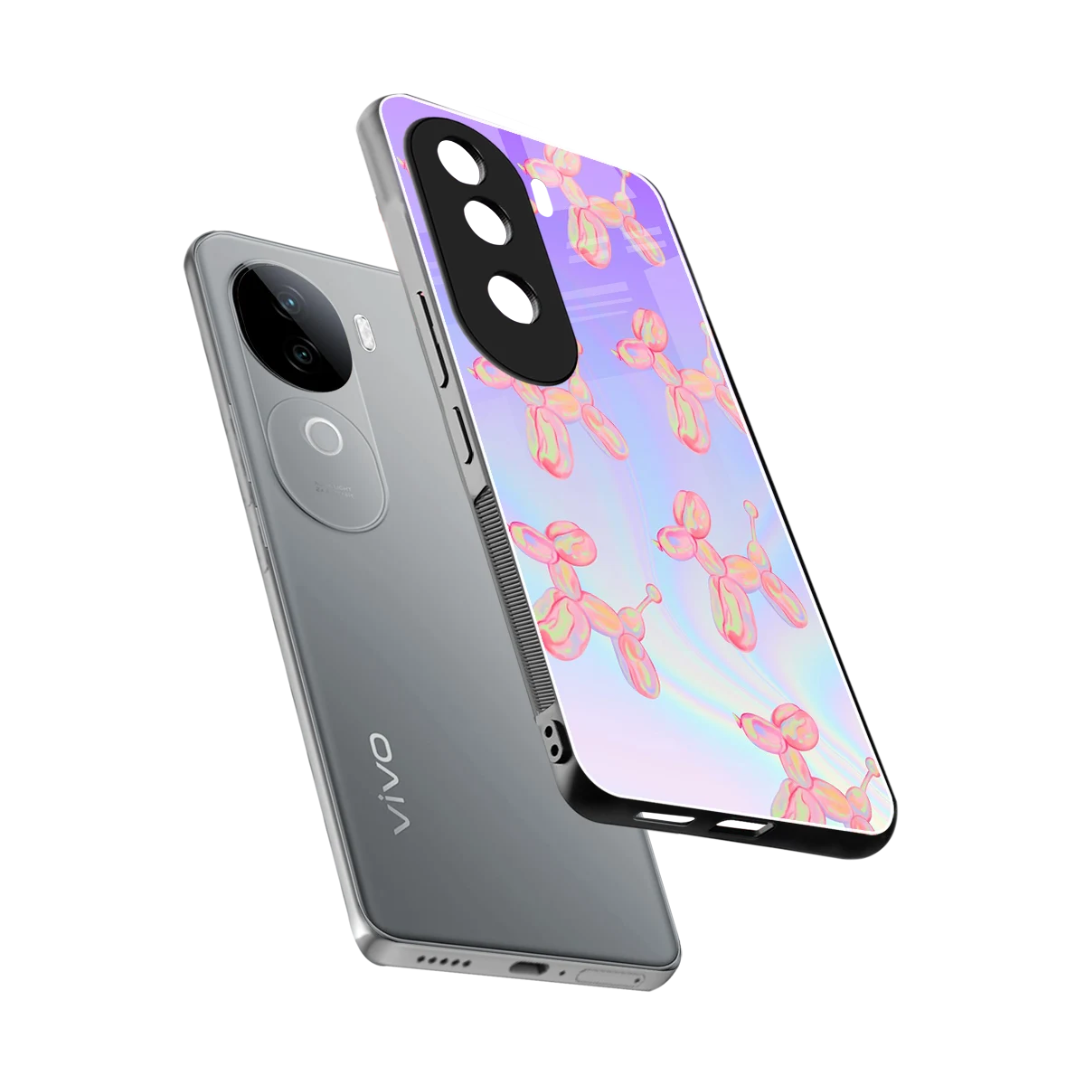 Unicorn Dreams sleek vivo v40e cover with tempered glass back and TPU edges
