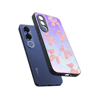 Unicorn Dreams sleek vivo v70 fe cover with tempered glass back and TPU edges