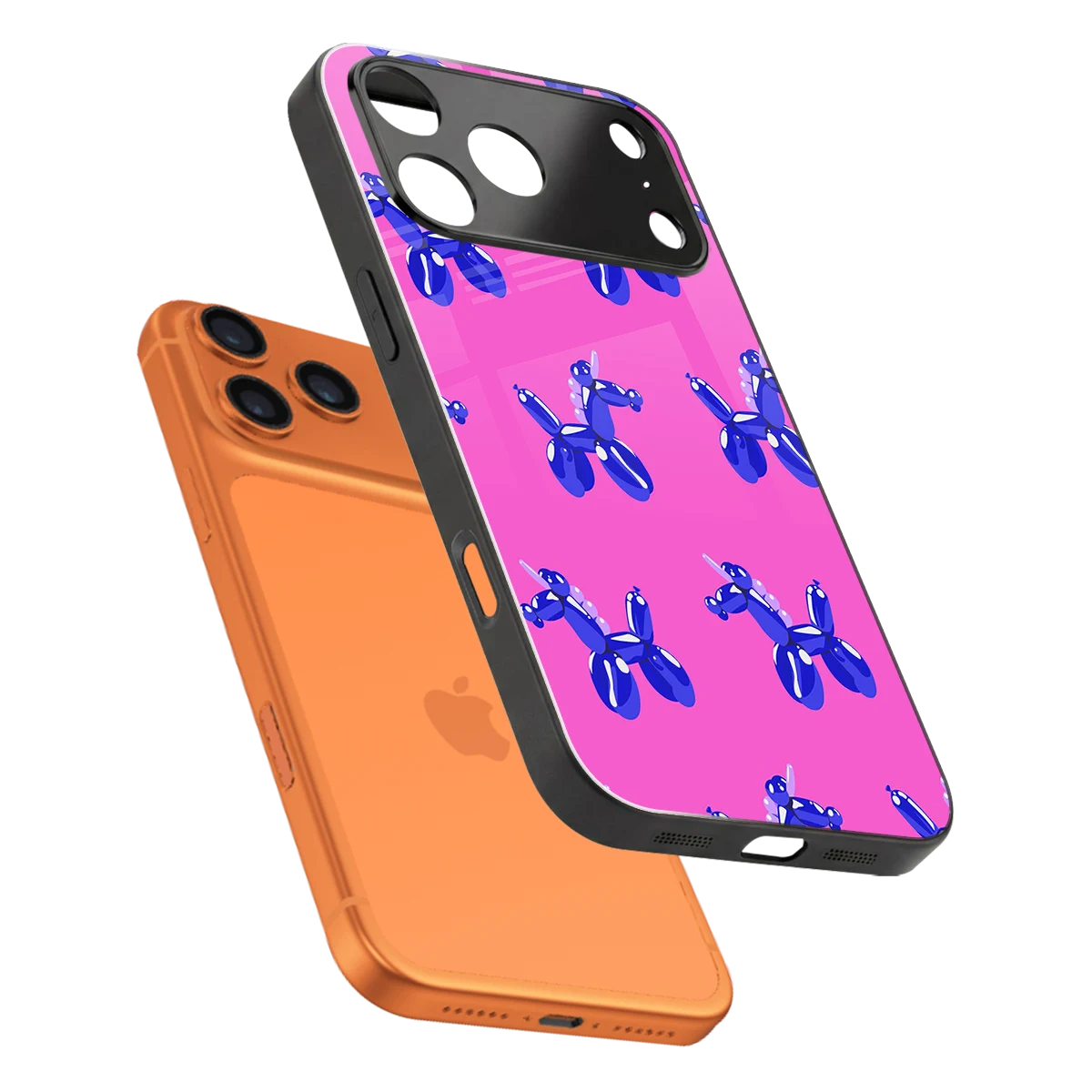 Unicorn sleek iphone 17 pro cover with tempered glass back and TPU edges