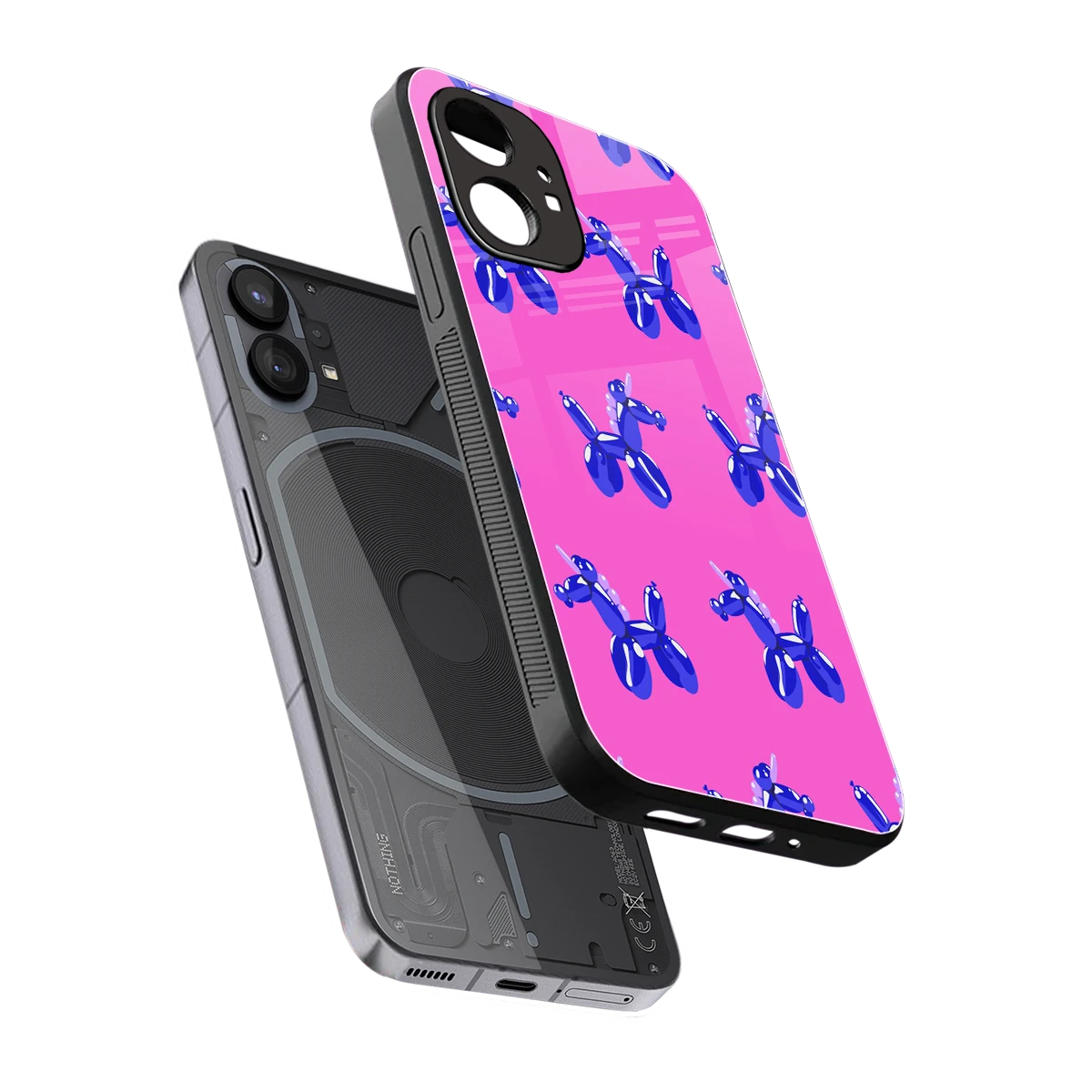 Unicorn sleek nothing phone 1 cover with tempered glass back and TPU edges