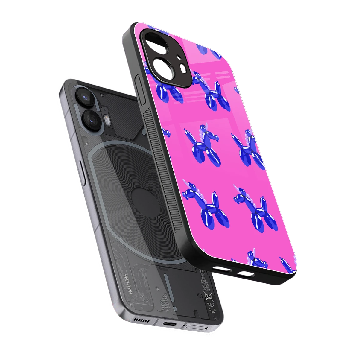 Unicorn sleek nothing phone 2 cover with tempered glass back and TPU edges