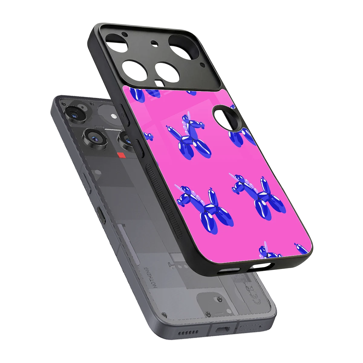 Unicorn sleek nothing phone 3 cover with tempered glass back and TPU edges