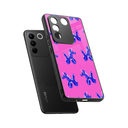 Unicorn sleek vivo v27 5g cover with tempered glass back and TPU edges