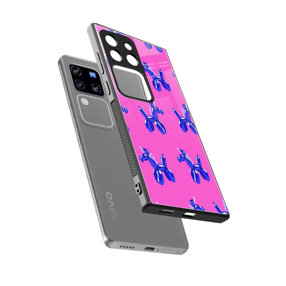 Unicorn sleekvivo v30 pro cover with tempered glass back and TPU edges