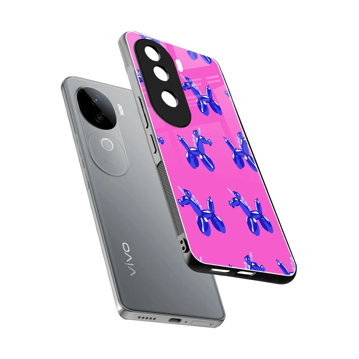 Unicorn sleek vivo v40e cover with tempered glass back and TPU edges