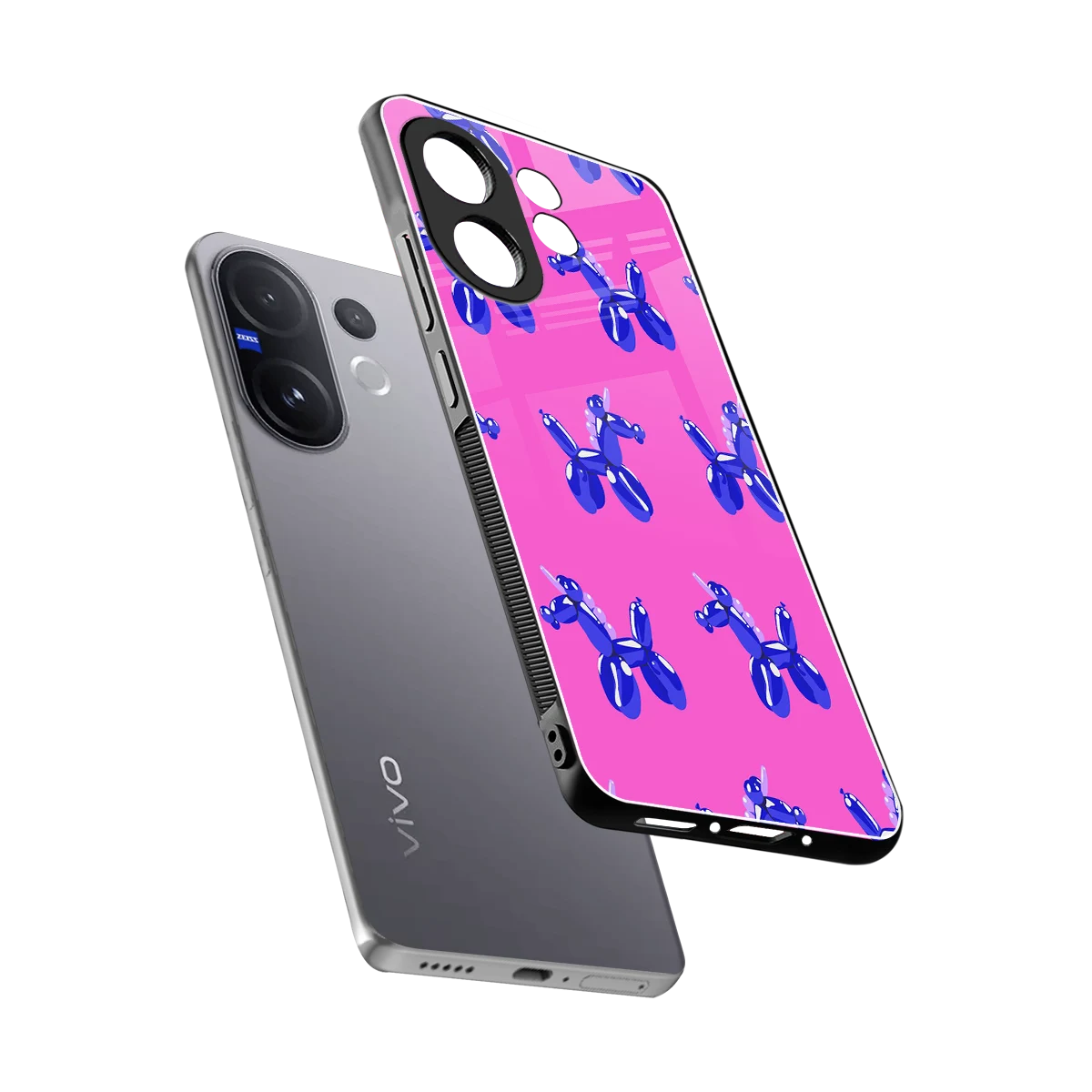 Unicorn sleek vivo v60 cover with tempered glass back and TPU edges