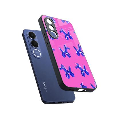 Unicorn sleek vivo v70 fe cover with tempered glass back and TPU edges