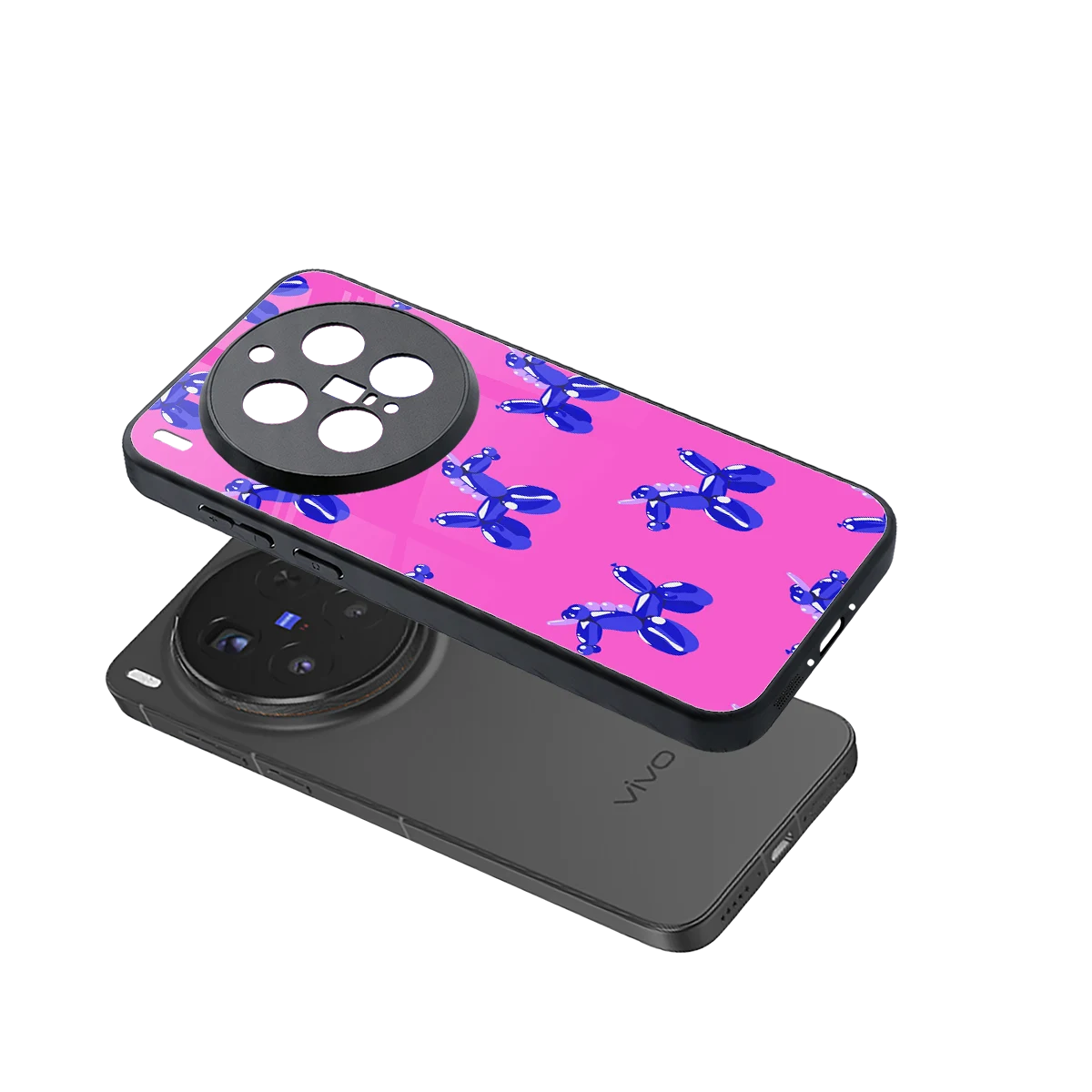 Unicorn sleek vivo x300 pro cover with tempered glass back and TPU edges