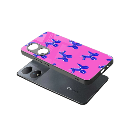 Unicorn sleek Vivo-y100 cover with tempered glass back and TPU edges