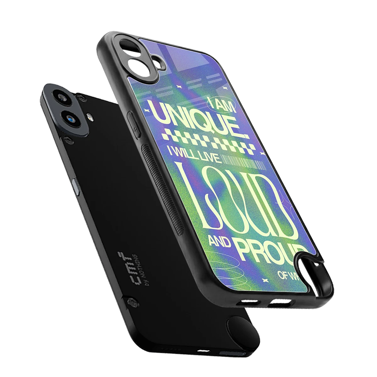 Uniquely Me sleek cmf nothing phone 1 cover with tempered glass back and TPU edges
