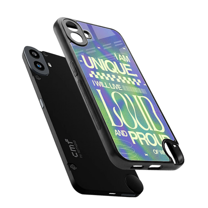 Uniquely Me sleek cmf nothing phone 1 cover with tempered glass back and TPU edges