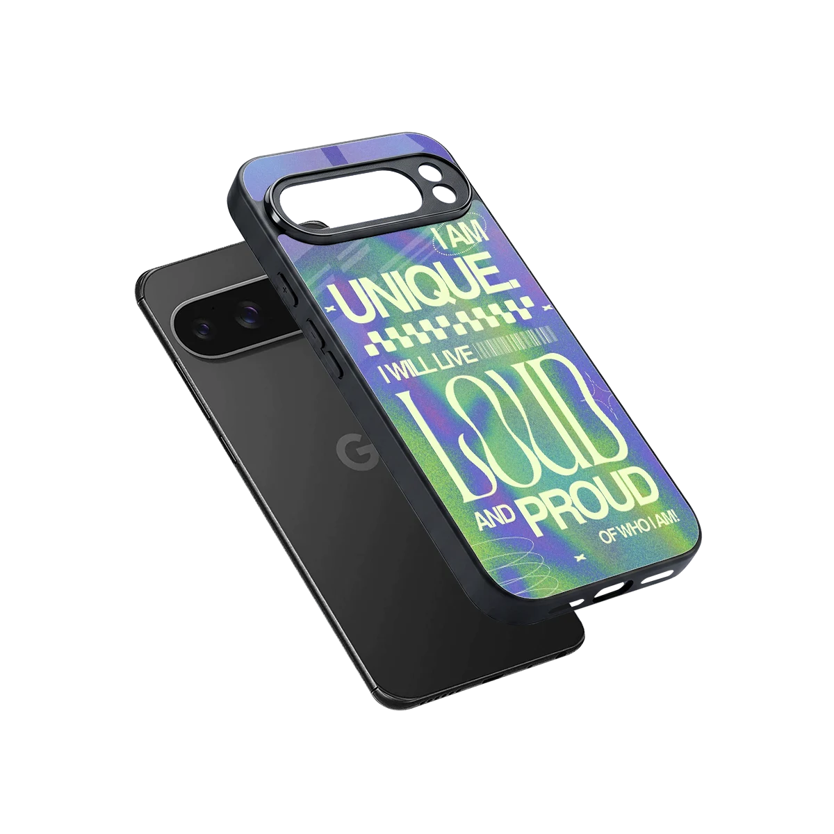 Uniquely Me sleek google pixel 10 pro xl cover with tempered glass back and TPU edges