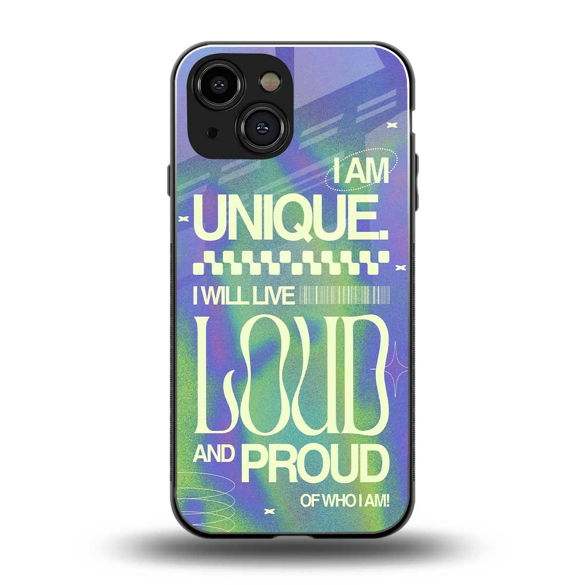 Uniquely Me back phone cover | glass case for iphone 13 mini
