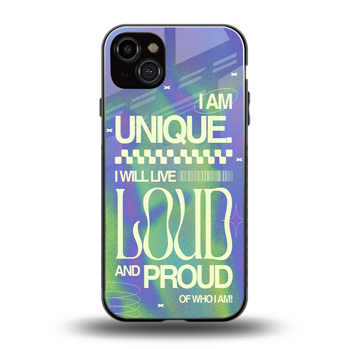 Uniquely Me back phone cover | glass case for iphone 14 plus