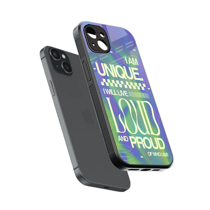 Uniquely Me sleek iphone 14 plus cover with tempered glass back and TPU edges