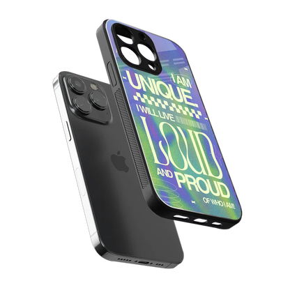 Uniquely Me sleek iphone 15 pro max cover with tempered glass back and TPU edges