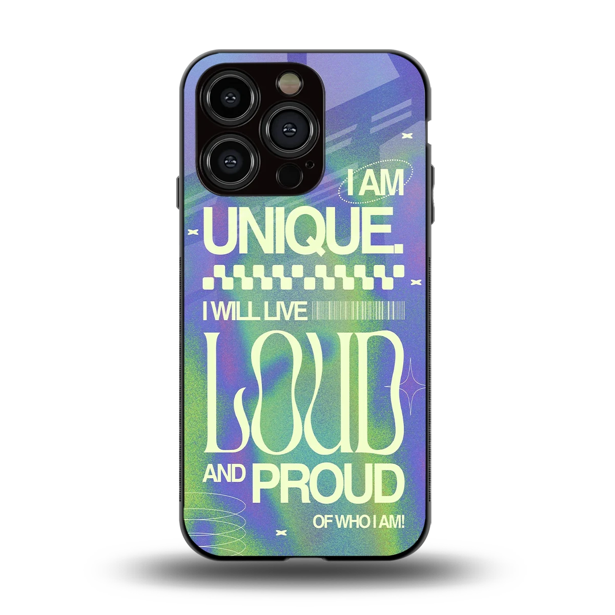 Uniquely Me back phone cover | glass case for iphone 15 pro