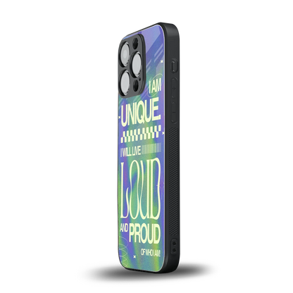Uniquely Me iphone 15 pro mobile cover | shockproof glass phone case