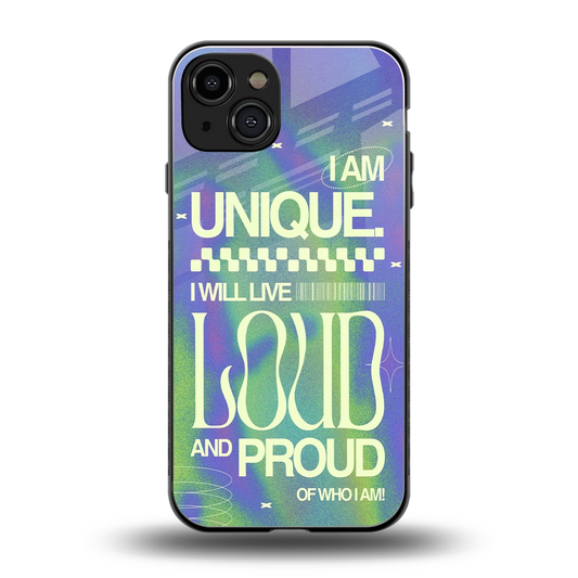 Uniquely Me back phone cover | glass case for iphone 15