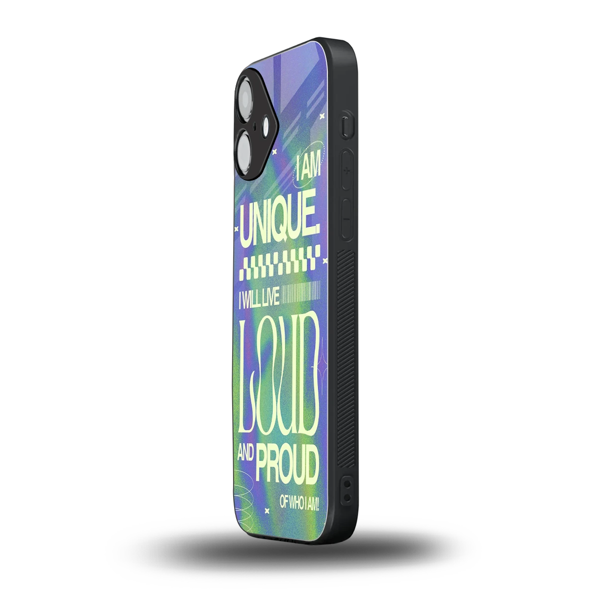 Uniquely Me iphone 16 plus mobile cover | shockproof glass phone case