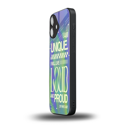 Uniquely Me iphone 16 plus mobile cover | shockproof glass phone case