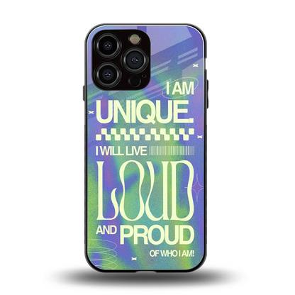 Uniquely Me back phone cover | glass case for iphone 16 pro max