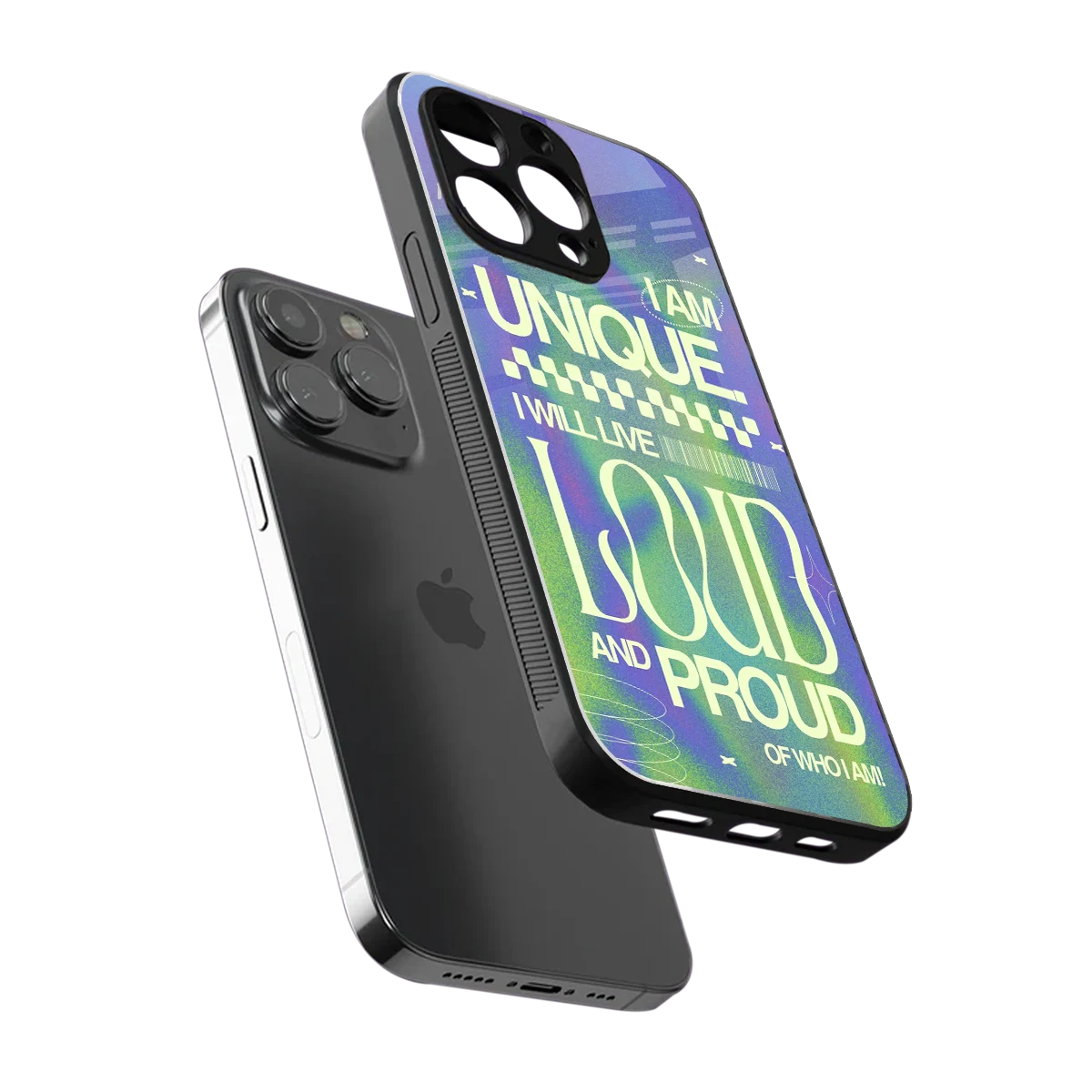 Uniquely Me sleek iphone 16 pro max cover with tempered glass back and TPU edges