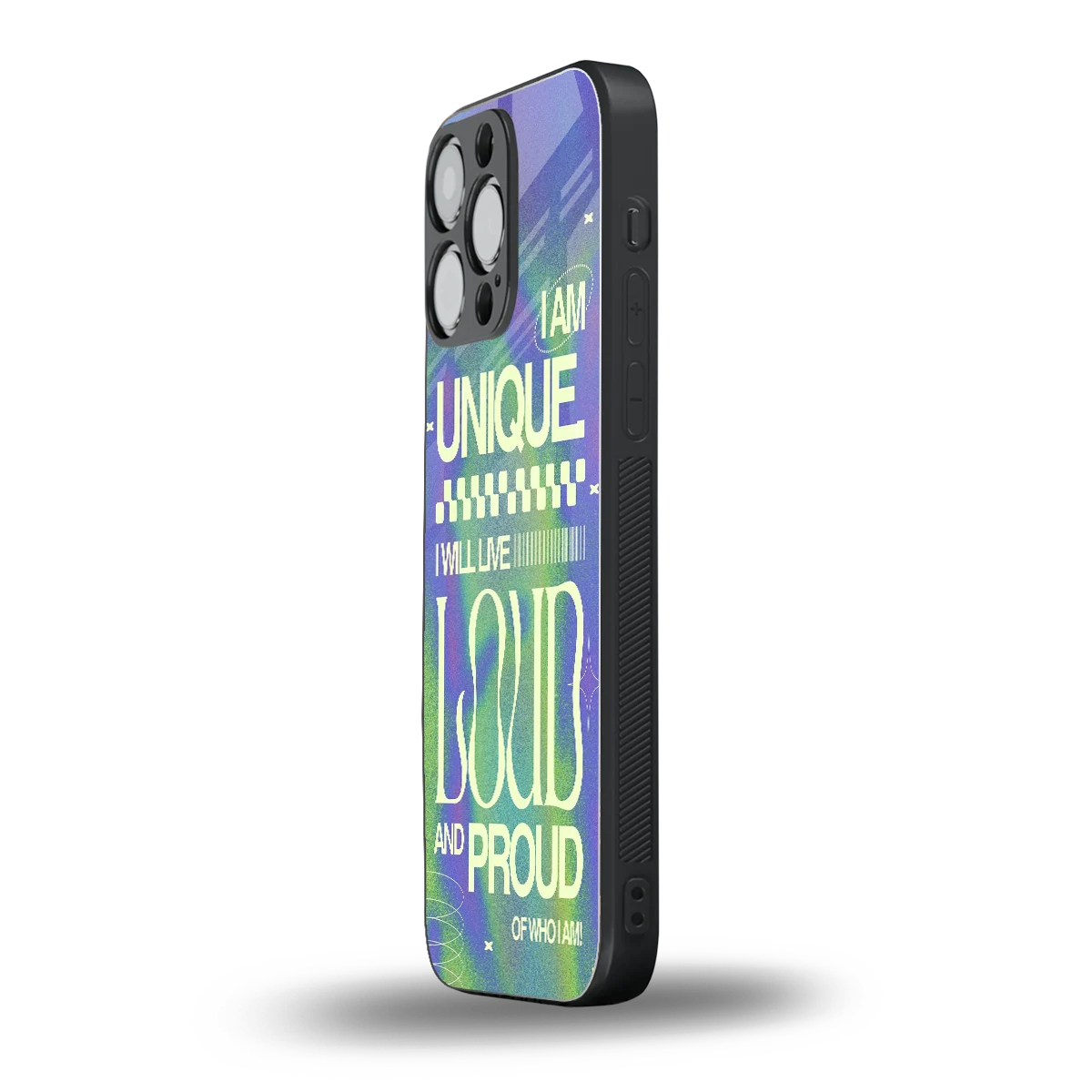 Uniquely Me iphone 16 pro max mobile cover | shockproof glass phone case