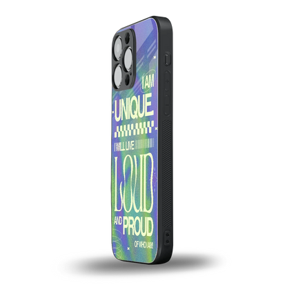 Uniquely Me iphone 16 pro max mobile cover | shockproof glass phone case