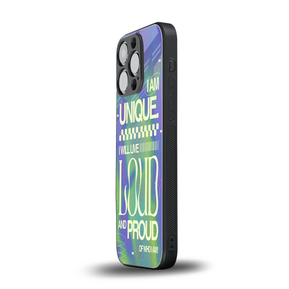 Uniquely Me iphone 16 pro mobile cover | shockproof glass phone case