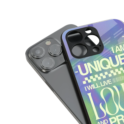 Uniquely Me stylish phone case for iphone 15 pro max | glossy glass and slim fit