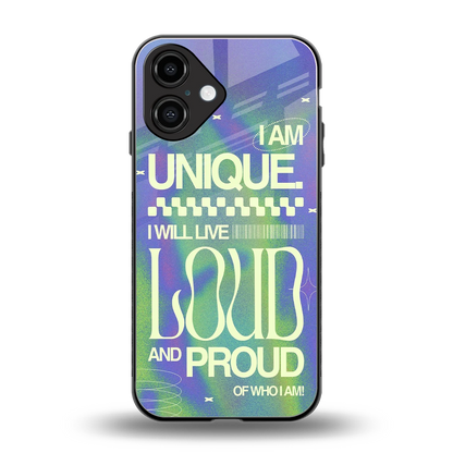 Uniquely Me back phone cover | glass case for iphone 16