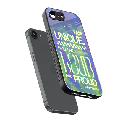 Uniquely Me sleek iphone 16e cover with tempered glass back and TPU edges