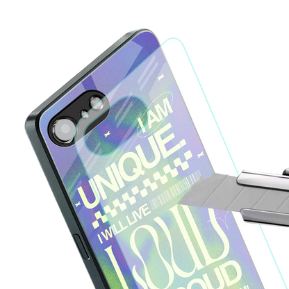Uniquely Me stylish phone case for iphone 16e | glossy glass and slim fit