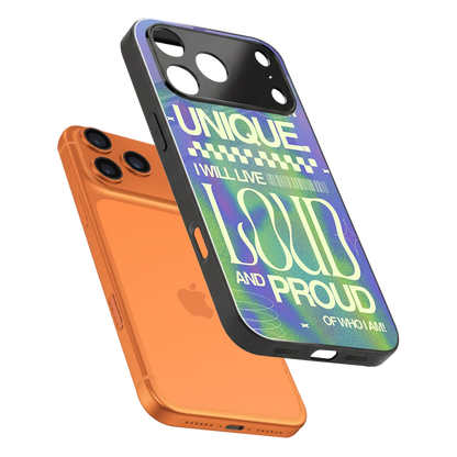 Uniquely Me sleek iphone 17 pro cover with tempered glass back and TPU edges