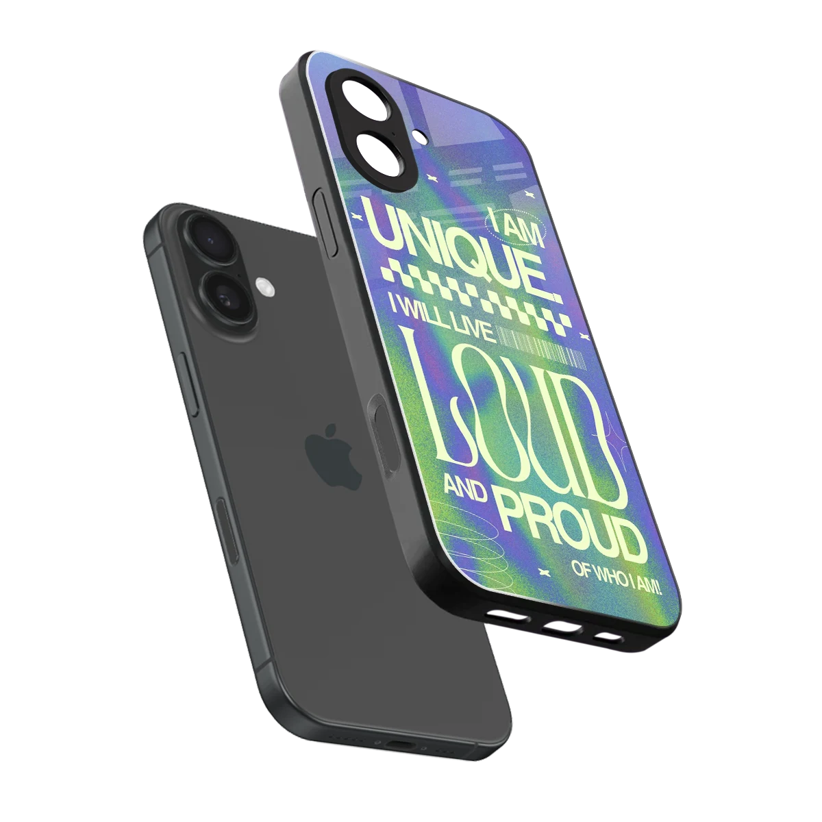 Uniquely Me sleek iphone 17 cover with tempered glass back and TPU edges